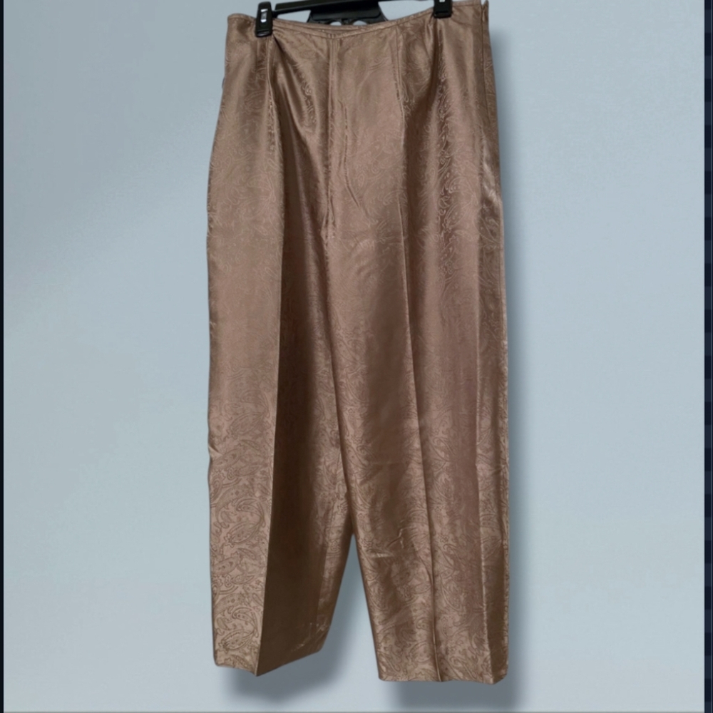 Vintage Travis Ayers Gold Paisley Silk Trousers - Picture 6 of 8